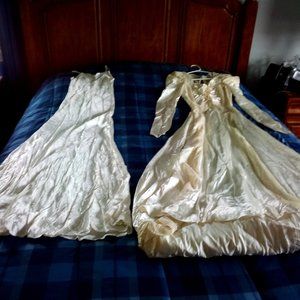 Wedding Dress, c. 1930, with slip and veil